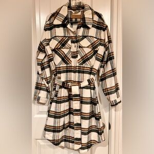 BLANKNYC PLAID LONG SHIRT JACKET Size S
